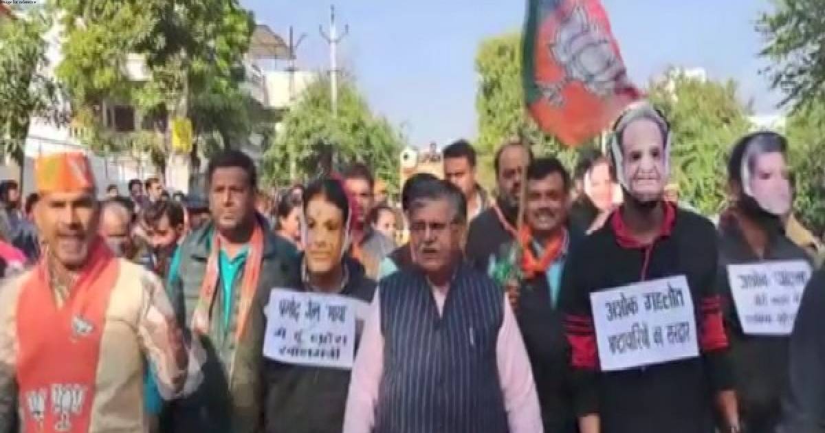 Rajasthan BJP stages unique protest in Udaipur wearing masks of Rajasthan ministers